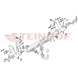 I-032 STEINHOF Фаркоп на Isuzu D-MAX бампер со ступенькой 2012-2021 без подрезки бампера. Тип шара: AV (вертикальное быстросъемное крепление шара на ключе). Н