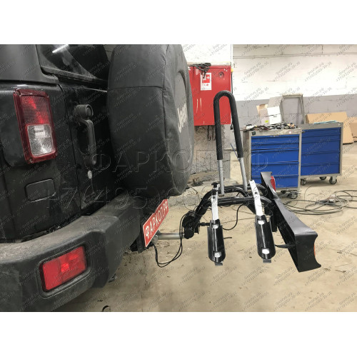 J008A GALIA Полностью оцинкованный фаркоп на Jeep Wrangler JK 2007-2018, JL 2018-. Подрозетник убирается за бампер. Тип шара: A. Установка без снятия и выреза бампера. Нагрузки: 3500/170 кг, масса фаркопа 8,52 кг