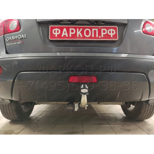 N054A GALIA Полностью оцинкованный фаркоп на Nissan Qashqai 2007-2014 (невидимый вырез бампера), Nissan Qashqai 2, в т.ч. Qashqai +2 2014-2021 (без подрезки бампера). Тип шара: A. Нагрузки: 1800/100 кг, масса фаркопа 17,22 кг