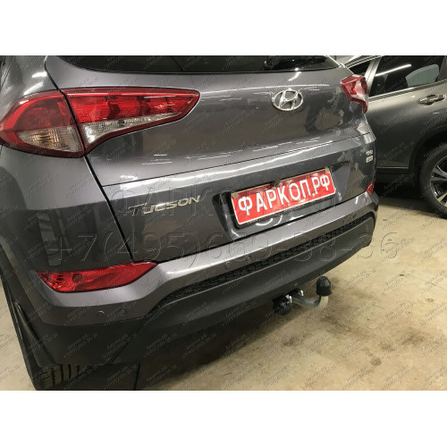 H095A GALIA Полностью оцинкованный фаркоп на Hyundai Tucson дорестайл 2015-2018 (установка без снятия и выреза бампера), Kia Sportage 4 дорестайл 2015-2018 (требуется невидимая подрезка бампера). Тип шара: A. Нагрузки: 2200/100 кг, масса фаркопа 15,22 кг