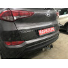 H095A GALIA Полностью оцинкованный фаркоп на Hyundai Tucson дорестайл 2015-2018 (установка без снятия и выреза бампера), Kia Sportage 4 дорестайл 2015-2018 (требуется невидимая подрезка бампера). Тип шара: A. Нагрузки: 2200/100 кг, масса фаркопа 15,22 кг