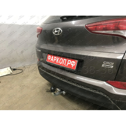 H095A GALIA Полностью оцинкованный фаркоп на Hyundai Tucson дорестайл 2015-2018 (установка без снятия и выреза бампера), Kia Sportage 4 дорестайл 2015-2018 (требуется невидимая подрезка бампера). Тип шара: A. Нагрузки: 2200/100 кг, масса фаркопа 15,22 кг