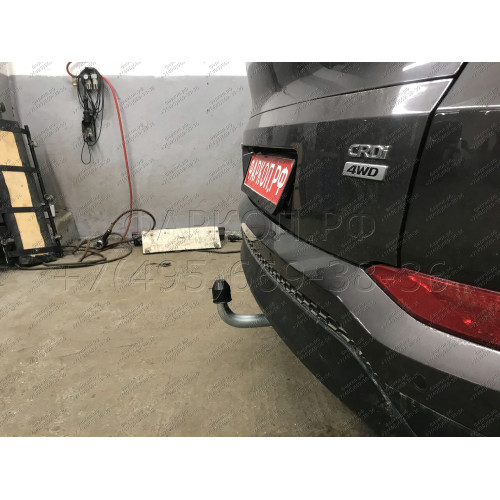 H095A GALIA Полностью оцинкованный фаркоп на Hyundai Tucson дорестайл 2015-2018 (установка без снятия и выреза бампера), Kia Sportage 4 дорестайл 2015-2018 (требуется невидимая подрезка бампера). Тип шара: A. Нагрузки: 2200/100 кг, масса фаркопа 15,22 кг