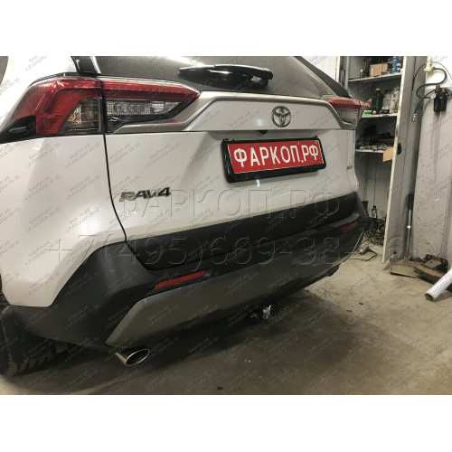 T072C GALIA Полностью оцинкованный фаркоп на Toyota RAV4 V XA50 2019-2025, Suzuki Across 2020-2025. Тип шара: C (горизонтальный съемный). Установка без снятия и выреза бампера. Нагрузки: 2100/100 кг, масса фаркопа 19,52 кг