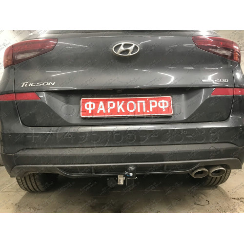 6762-A ORIS Фаркоп на Hyundai Tucson рестайл 2018-2021 без выреза в бампере. Тип шара: A. Нагрузки: 1600/100 кг, масса фаркопа 17,5 кг (без электрики в комплекте)