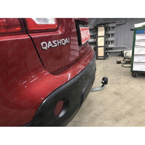 N054A GALIA Полностью оцинкованный фаркоп на Nissan Qashqai 2007-2014 (невидимый вырез бампера), Nissan Qashqai 2, в т.ч. Qashqai +2 2014-2021 (без подрезки бампера). Тип шара: A. Нагрузки: 1800/100 кг, масса фаркопа 17,22 кг