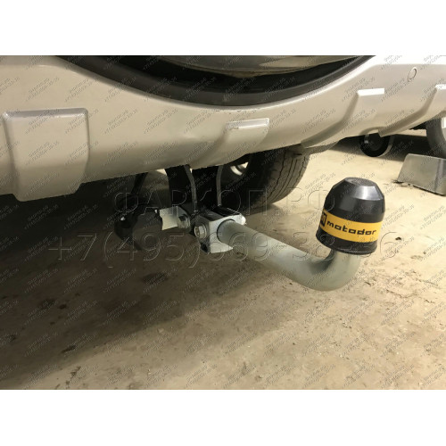 91310-A MOTODOR Фаркоп с оцинкованным шаром на Mitsubishi Pajero III 2000-2007, Mitsubishi Pajero lV 2007-2020 без выреза в бампере. Тип шара: A. Нагрузки: 2000/100 кг, масса фаркопа 20,6 кг (без электрики в комплекте)