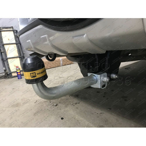 91310-A MOTODOR Фаркоп с оцинкованным шаром на Mitsubishi Pajero III 2000-2007, Mitsubishi Pajero lV 2007-2020 без выреза в бампере. Тип шара: A. Нагрузки: 2000/100 кг, масса фаркопа 20,6 кг (без электрики в комплекте)