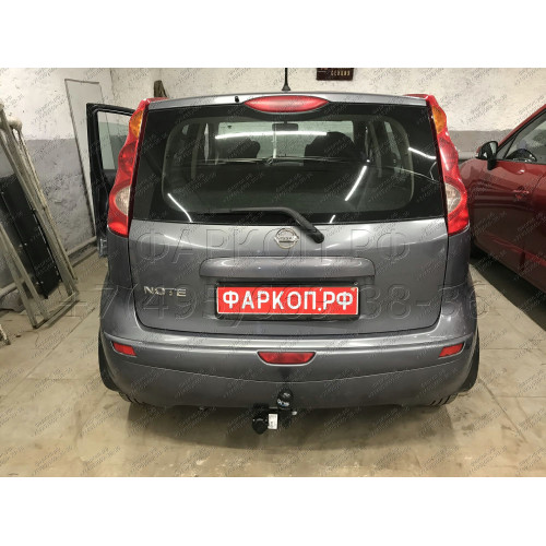4355-A ORIS Фаркоп на Nissan Note 2006-2014. Необходима подрезка бампера. Тип шара: A. Нагрузки: 1100/50 кг, масса фаркопа 14,6 кг (без электрики в комплекте)