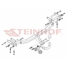 K-055 STEINHOF Фаркоп на Kia Ceed хетчбек 5 дверей (JD) 2012-2018, Hyundai i30 хетчбек 3/5 дверей 2012-2017 без снятия и подрезки бампера. Тип шара: A. Нагрузки: 1500/75 кг, ма