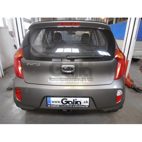K036C GALIA Полностью оцинкованный фаркоп на Kia Picanto 2011-2017. Тип шара: C (горизонтальный съемный). Установка без снятия и выреза бампера. Нагрузки: 900/28 кг, масса фаркопа 12,07 кг