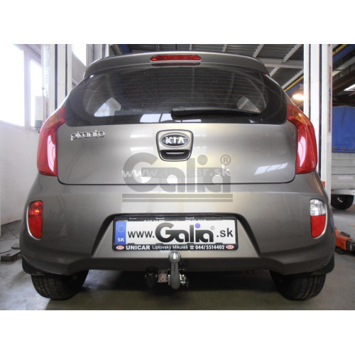 K036C GALIA Полностью оцинкованный фаркоп на Kia Picanto 2011-2017. Тип шара: C (горизонтальный съемный). Установка без снятия и выреза бампера. Нагрузки: 900/28 кг, масса фаркопа 12,07 кг