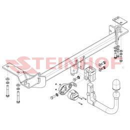 L-113 STEINHOF Фаркоп на Land Rover Range Rover Evoque 2011-2019. Требуется подрезка бампера. Тип шара: AV (вертикальное быстросъемное крепление шара на ключе). Нагру