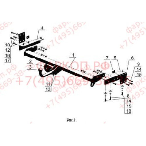 LX 01 AVTOS Фаркоп на Lexus RX 1998-2003. Необходима подрезка бампера. Тип шара: A. Нагрузки: 2000/100 кг, масса фаркопа 20 кг (без электрики в комплекте)