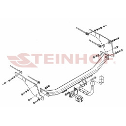 M-011 STEINHOF Фаркоп на Mazda 2 хетчбек 3/5 дверей 2003-2007. Требуется подрезка бампера. Тип шара: A. Нагрузки: 950/50 кг, масса фаркопа 16,7 кг (без электрики в к