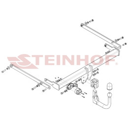 M-060 STEINHOF Фаркоп на Mazda 3 хетчбек 5 дверей 2019- без подрезки бампера. Тип шара: AV (вертикальное быстросъемное крепление шара на ключе). Нагрузки: 1