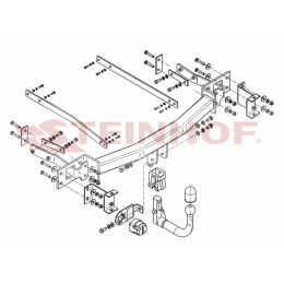 M-127 STEINHOF Фаркоп на Mercedes E-Class седан w211 03/2002-02/2009 без подрезки бампера. Тип шара: AV (вертикальное быстросъемное крепление шара на ключе). Нагрузк