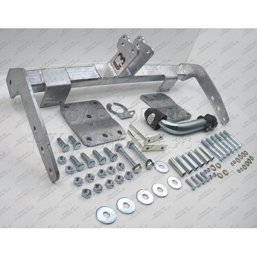M038A GALIA Полностью оцинкованный фаркоп на Mercedes Viano w638 1996-2003, Mercedes Vito w638 1996-2003. Особенности: передний привод. Тип шара: A. Подрезка бампера. Нагрузки: 2000/75 кг, масса фаркопа 15,75 кг