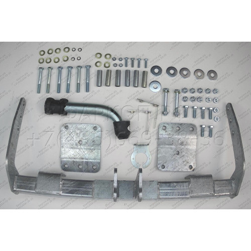 M038A GALIA Полностью оцинкованный фаркоп на Mercedes Viano w638 1996-2003, Mercedes Vito w638 1996-2003. Особенности: передний привод. Тип шара: A. Подрезка бампера. Нагрузки: 2000/75 кг, масса фаркопа 15,75 кг