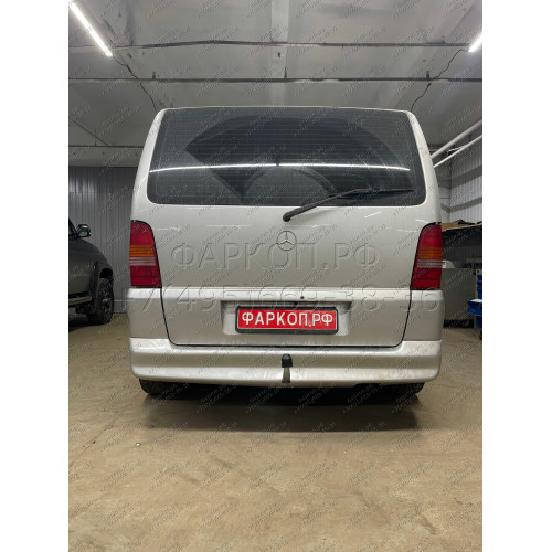 M038A GALIA Полностью оцинкованный фаркоп на Mercedes Viano w638 1996-2003, Mercedes Vito w638 1996-2003. Особенности: передний привод. Тип шара: A. Подрезка бампера. Нагрузки: 2000/75 кг, масса фаркопа 15,75 кг