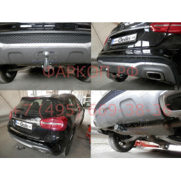 M134C GALIA Полностью оцинкованный фаркоп на Mercedes GLA-Class 2014-2019, Infiniti Q30 2016-2019, Infiniti QX30 2016-2019. Подрозетник убирается за бампер. Тип шара: C (горизонтал