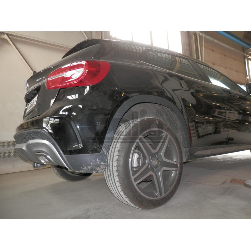 M134C GALIA Полностью оцинкованный фаркоп на Mercedes GLA-Class 2014-2019, Infiniti Q30 2016-2019, Infiniti QX30 2016-2019. Подрозетник убирается за бампер. Тип шара: C (горизонтальный съемный). Установка без выреза бампера. Нагрузки: 2000/100 кг, масса ф