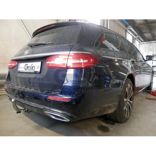 M151A GALIA Полностью оцинкованный фаркоп на Mercedes E-Class w213/s213 седан/универсал 2016-2023. Подрозетник убирается за бампер. Тип шара: A. Невидимый вырез бампера. Нагрузки: 2100/90 кг, масса фаркопа 19,12 кг