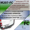 M207-FC Лидер-плюс ТСУ для Mercedes Sprinter фургон 2006-2019, 2019-, Volkswagen Crafter фургон 2006-2017 без снятия и выреза бампера. Тип шара: FC. Нагрузки: 1200/50 кг, масса фаркопа 15,5 кг (без электрики в комплекте)
