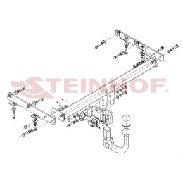 N-068 STEINHOF Фаркоп на Nissan Note E12 2014-2020. Требуется подрезка бампера. Тип шара: AV (вертикальное быстросъемное крепление шара на ключе). Нагрузки: 570/50