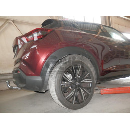N059C GALIA Полностью оцинкованный фаркоп на Nissan Juke 2019-. Тип шара: C (горизонтальный съемный). Невидимый вырез бампера. Нагрузки: 1600/100 кг, масса фар