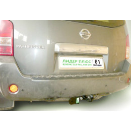N108-F Лидер-плюс ТСУ для Nissan Pathfinder 2004-2014 без выреза бампера. Нагрузки: 2000/100 кг, масса фаркопа 9,56 кг (без электрики в комплекте)