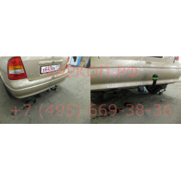 O106-A Лидер-плюс ТСУ для Opel Astra G седан/хетчбек 1998-2004, Chevrolet Viva 2004-2008 без снятия и выреза бампера. Нагрузки: 1300/75 кг, масса фаркопа 16,96 кг, требуетс