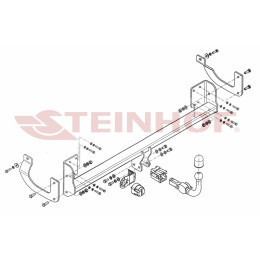 P-041 STEINHOF Фаркоп на Peugeot 407 седан 2004-2011. Требуется подрезка бампера. Тип шара: AH (горизонтальное быстросъемное крепление шара на ключе). Нагруз