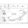 R068A GALIA Полностью оцинкованный фаркоп на Renault Grand Scenic II, Scenic II, Megane II хетчбек 2004-2009, в т.ч. модели с парктрониками. Подрозетник убирается за бампер. Тип шара: A. Без выреза бампера. Нагрузки: 1300/75 кг, масса фаркопа 17,01 кг