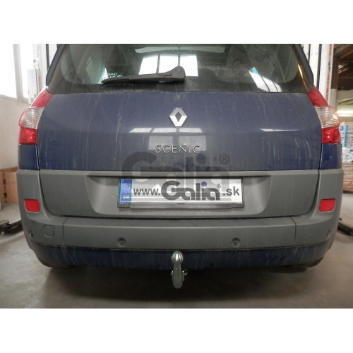 R068A GALIA Полностью оцинкованный фаркоп на Renault Grand Scenic II, Scenic II, Megane II хетчбек 2004-2009, в т.ч. модели с парктрониками. Подрозетник убирается за бампер. Тип шара: A. Без выреза бампера. Нагрузки: 1300/75 кг, масса фаркопа 17,01 кг
