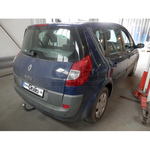 R068A GALIA Полностью оцинкованный фаркоп на Renault Grand Scenic II, Scenic II, Megane II хетчбек 2004-2009, в т.ч. модели с парктрониками. Подрозетник убирается за бампер. Тип шара: A. Без выреза бампера. Нагрузки: 1300/75 кг, масса фаркопа 17,01 кг