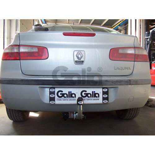 R070A GALIA Полностью оцинкованный фаркоп на Renault Laguna II лифтбек 2001-2008. Тип шара: A. Установка без снятия и выреза бампера. Нагрузки: 1500/75 кг, масса фаркопа 14,62 кг