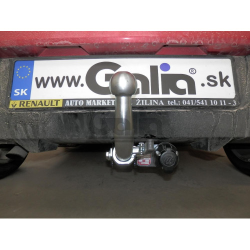 R080C GALIA Полностью оцинкованный фаркоп на Renault Clio хетчбек 5 дверей 2005-2012 установка без снятия и выреза бампера, Renault Clio IV хетчбек 5 дверей 2012-2019 невидимый вырез бампера. Тип шара: C (горизонтальный съемный). Нагрузки: 1300/75 кг, мас