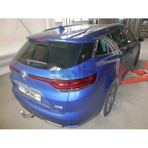 R108C GALIA Полностью оцинкованный фаркоп на Renault Megane Grandtour универсал E-TECH Hybrid PHEV 2020-. Тип шара: C (горизонтальный съемный). Невидимый вырез бампера. Нагрузки: 1200/75 кг, масса фаркопа 16,37 кг