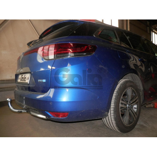 R108C GALIA Полностью оцинкованный фаркоп на Renault Megane Grandtour универсал E-TECH Hybrid PHEV 2020-. Тип шара: C (горизонтальный съемный). Невидимый вырез бампера. Нагрузки: 1200/75 кг, масса фаркопа 16,37 кг