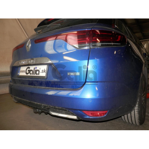 R108C GALIA Полностью оцинкованный фаркоп на Renault Megane Grandtour универсал E-TECH Hybrid PHEV 2020-. Тип шара: C (горизонтальный съемный). Невидимый вырез бампера. Нагрузки: 1200/75 кг, масса фаркопа 16,37 кг