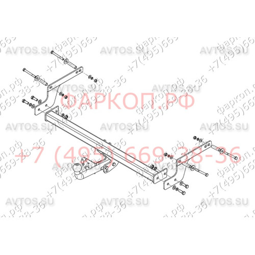 RN 13 AVTOS Фаркоп на Renault Duster 2010-2015, 2015-2021 (без подрезки бампера), Nissan Terrano 2015-2022 (требуется подрезка бампера). Тип шара: A. Нагрузки: 1250/75 кг, масса фаркопа 12,5 кг (без электрики в комплекте)