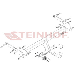 S-303 STEINHOF Фаркоп на Skoda Enyaq 2020-. Требуется подрезка бампера. Тип шара: A. Нагрузки: 1500/85 кг, масса фаркопа 18,5 кг (без электрики в комплекте)