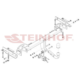 S-364 STEINHOF Фаркоп на Subaru Forester 2008-2013. Требуется подрезка бампера. Тип шара: A. Нагрузки: 2000/80 кг, масса фаркопа 16,5 кг (без электрики в комплекте)
