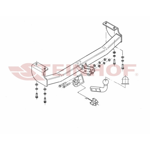S-401 STEINHOF Фаркоп на Suzuki Grand Vitara 1998-08/2005 без снятия и подрезки бампера. Тип шара: A. Нагрузки: 1900/75 кг, масса фаркопа 21,7 кг (без электрики в комплекте)