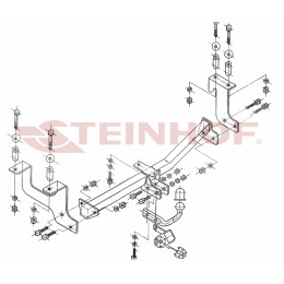 S-407 STEINHOF Фаркоп на Opel Agila 2WD/4WD 09/2002-04/2008, Suzuki Wagon R+ 2WD/4WD 10/2002-2008 без снятия и подрезки бампера. Тип шара: A. Нагрузки: 800/65 кг, масса фаркопа 18,7 кг (бе