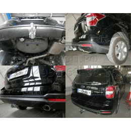 S106C GALIA Полностью оцинкованный фаркоп на Subaru Forester 2013-2018. Тип шара: C (горизонтальный съемный). Невидимый вырез бампера. Нагрузки: 2200/90 кг, масса