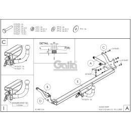 S121C GALIA Полностью оцинкованный фаркоп на Suzuki Swift хетчбек 3/5 дверей (не для 4WD) 2017-2024, 2024-. Тип шара: C (горизонтальный съемный). Невидимый вырез ба