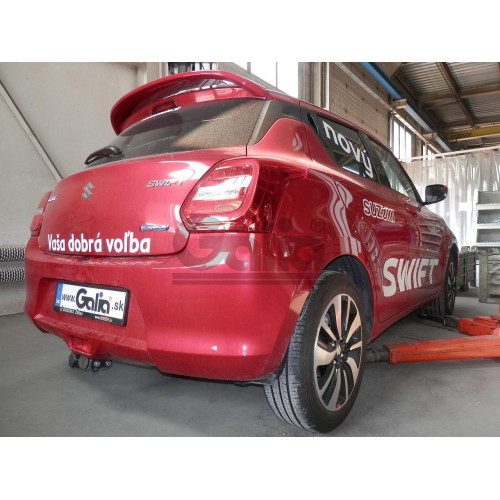 S121C GALIA Полностью оцинкованный фаркоп на Suzuki Swift хетчбек 3/5 дверей (не для 4WD) 2017-2024, 2024-. Тип шара: C (горизонтальный съемный). Невидимый вырез бампера. Нагрузки: 1200/75 кг, масса фаркопа 16,57 кг