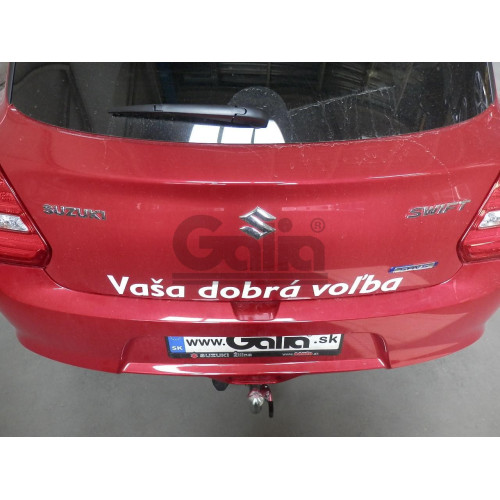 S121C GALIA Полностью оцинкованный фаркоп на Suzuki Swift хетчбек 3/5 дверей (не для 4WD) 2017-2024, 2024-. Тип шара: C (горизонтальный съемный). Невидимый вырез бампера. Нагрузки: 1200/75 кг, масса фаркопа 16,57 кг